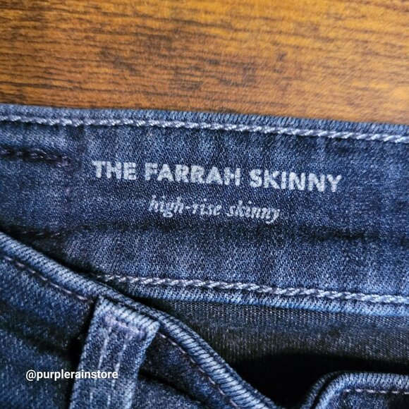 AG Adriano Goldschmied Jeans 28 Farrah Skinny Ankle High Rise Dark Wash Strech - Picture 4 of 12